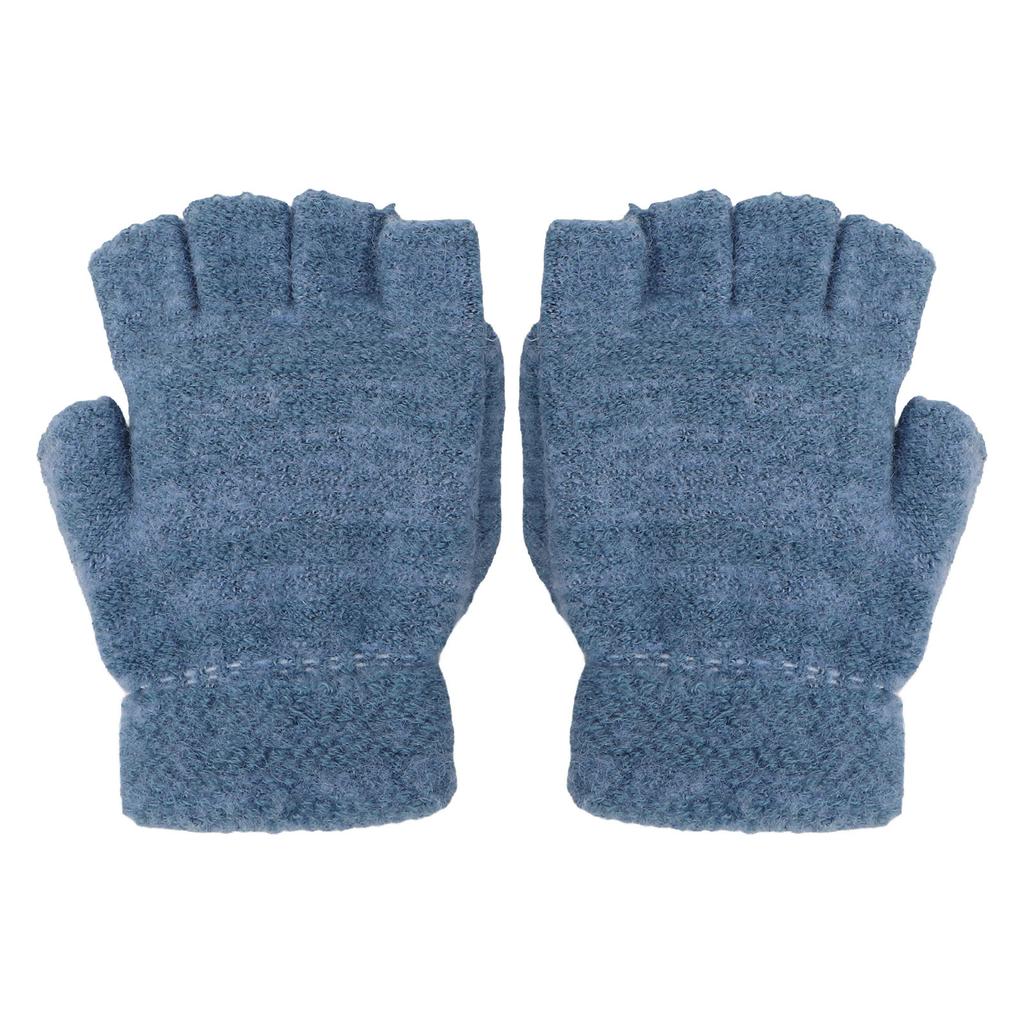 5V Heizfäustlinge USB-Stromversorgung mit klappbarer Fingerabdeckung Niedliche Strick Elektrisch beheizte Handschuhe für Winterfahrten Blau