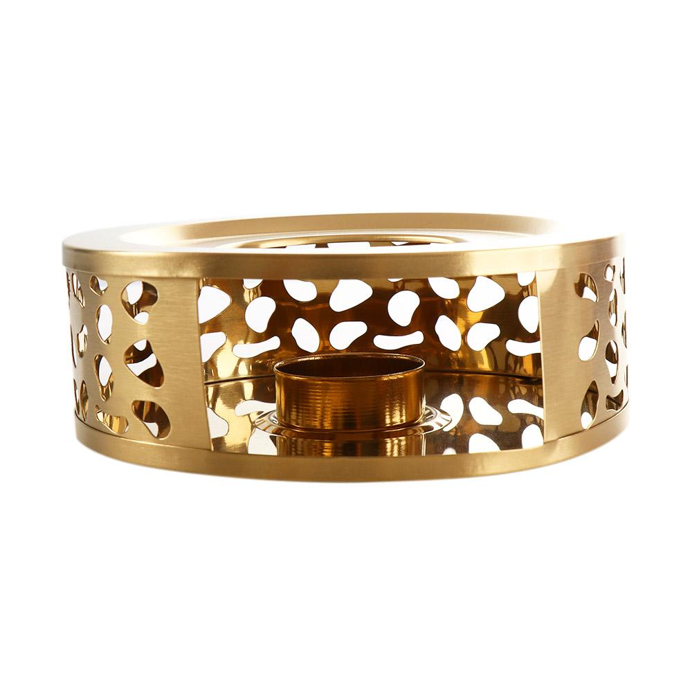 Outdoor Teaware Golden Portable Stainless Steel Heating Base Teapot Warmer Trivet Coffee Heater