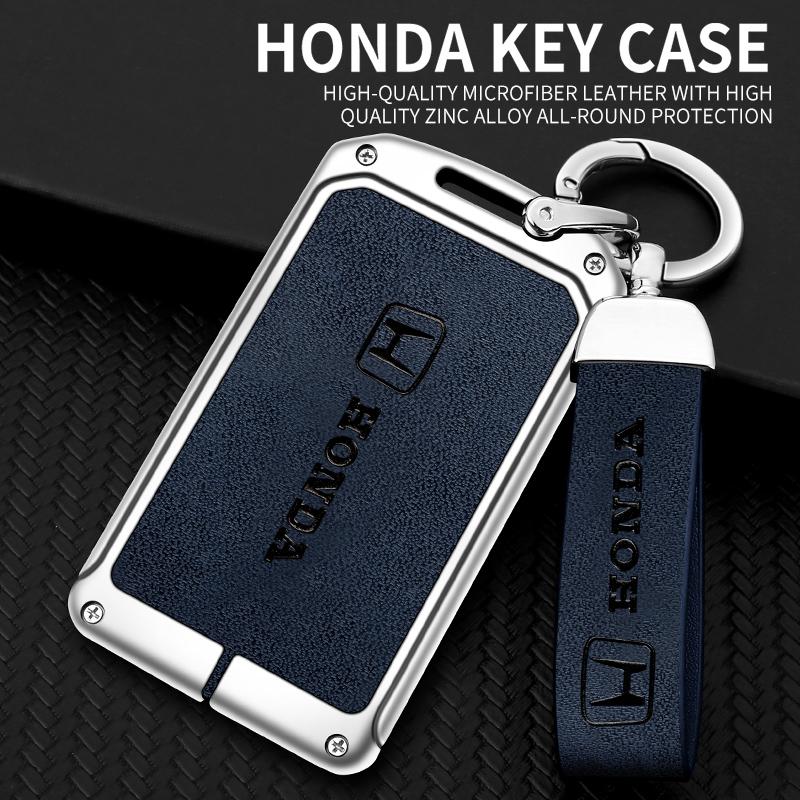 Zinc Alloy Leather Car Remote Key Protection Cover Shell For Honda New Civic 11th Gen ZRV Integra 2023 Keychain Auto Accessories RM4