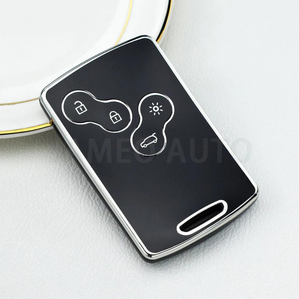 4 Buttons TPU Car Key Cover Remote Key Shell for Renault Laguna Koleos Megane Fob Smart Card Key Case