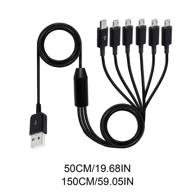USB 2.0 Type A Male To 6 Micro USB/Type C Male Splitter Y Data Sync Charge Connector Adapter Cable 0.5m/1.5m
