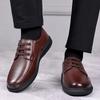 Schuhe für Herren 2024 Outdoor Basic Herren Leder Freizeitschuhe Täglich Niedriger Absatz Männlich Nähen Runde Zehenpartie Schnürung Weiche Sohle Herrenschuhe