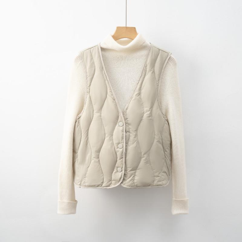 Down Vest Women's V-Neck Lightweight Sleeveless Vest for Fall/Winter Lightweight Sleeveless Vest