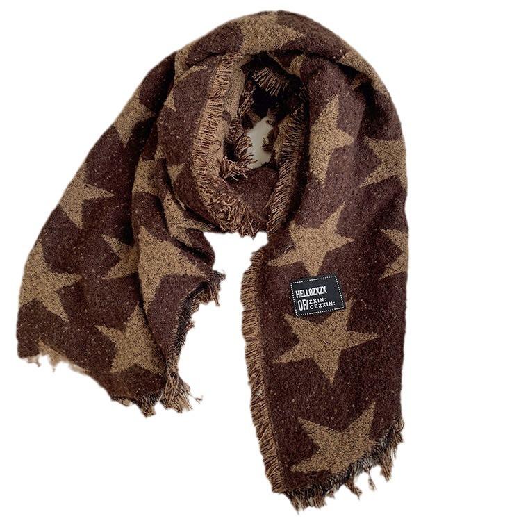 Korean Version of Star High End Scarf for Girls in Winter Thickened Qianqiao Warm Scarf Versatile Cold Proof Student Shawl