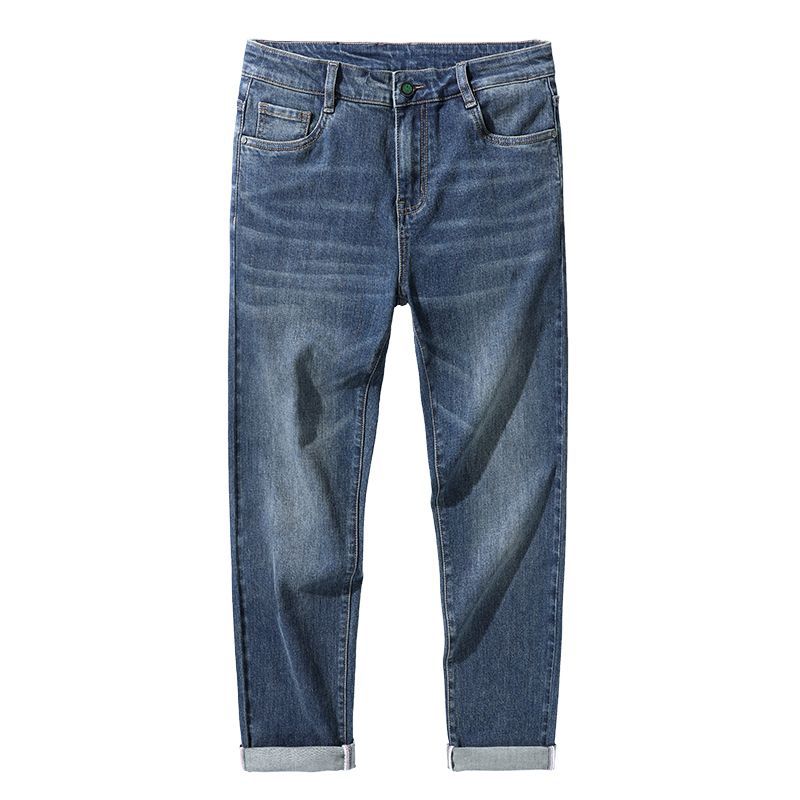 Autumn and Winter Four Seasons New Multi-color Cotton Elastic Large Size Straight Casual Denim Trousers Men's Trendy MEN