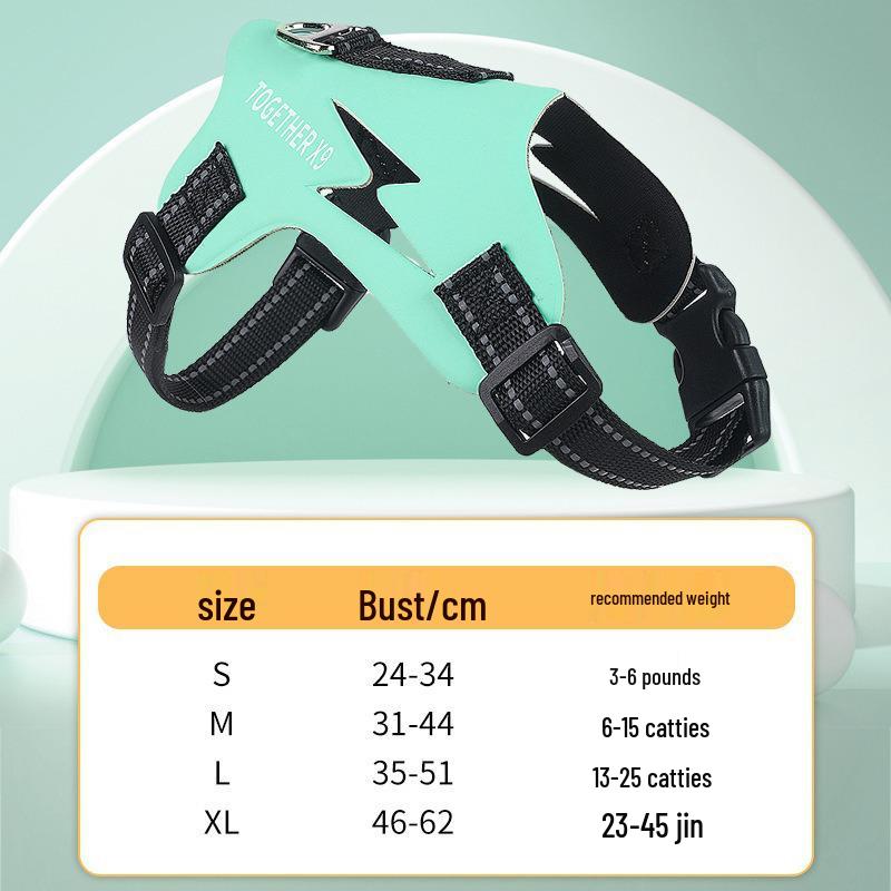 Reflective Vest-Style Pet Harness and Leash Combo