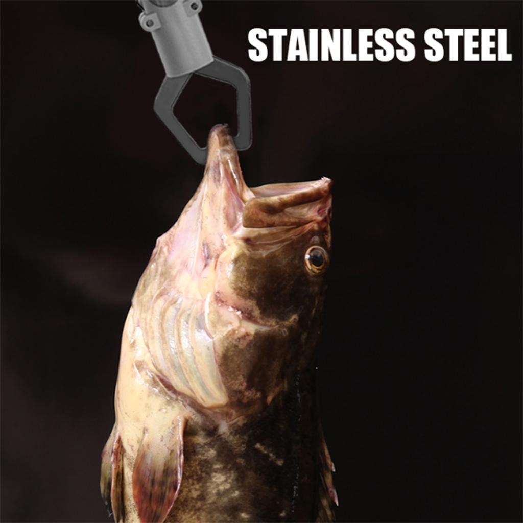 Fish Gripper Fishing Pliers Stainless Steel Fish Lip Gripper with Handle Lanyard Mutifunction Line Cutter Hook Remover