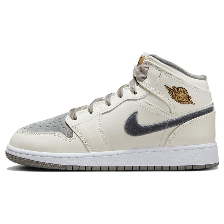 

Новые Jordan Air Jordan 1 Mid Синтетическая кожа Удобные Прочные Полувысокие Детские Баскетбольные Кроссовки FB9899-100 36