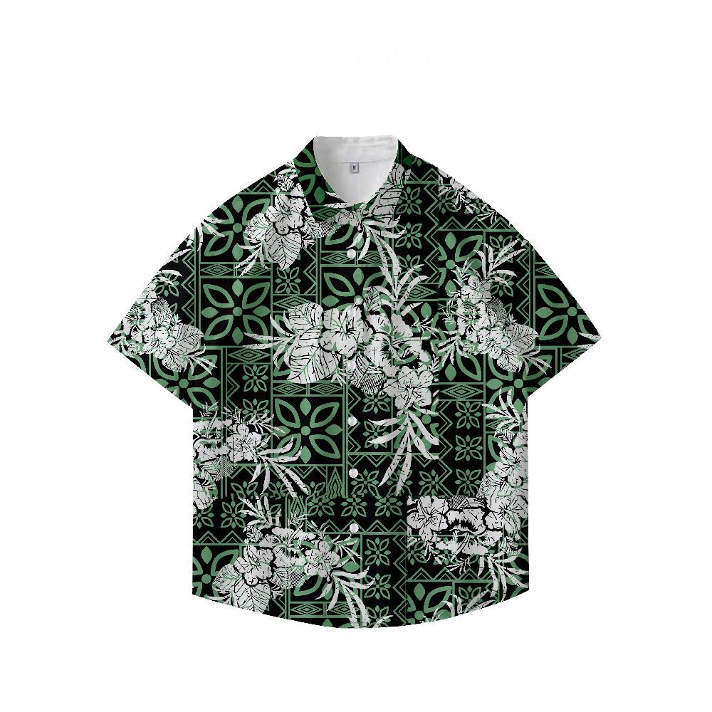 Summer 3D Printed Short Sleeve Flower Shirt Men'S Vintage Hawaiian Beach Casual Loose Men'S Large Size Shirt