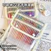 Complete Set of Transparent Multi-layer Colored Lead Pencils Bags Large Capacity Portable Handheld Pen Storage Bag Stationery