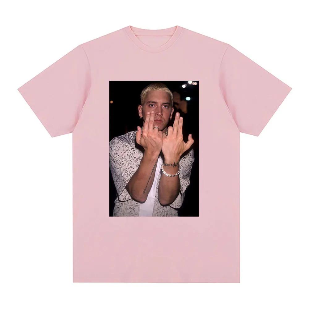 Unisexs Women Hip Hop Fashion Short Sleeve Tshirts Rapper Eminem Gesture Graphic Tshirt Summer Cotton Casual T Shirts Streetwear