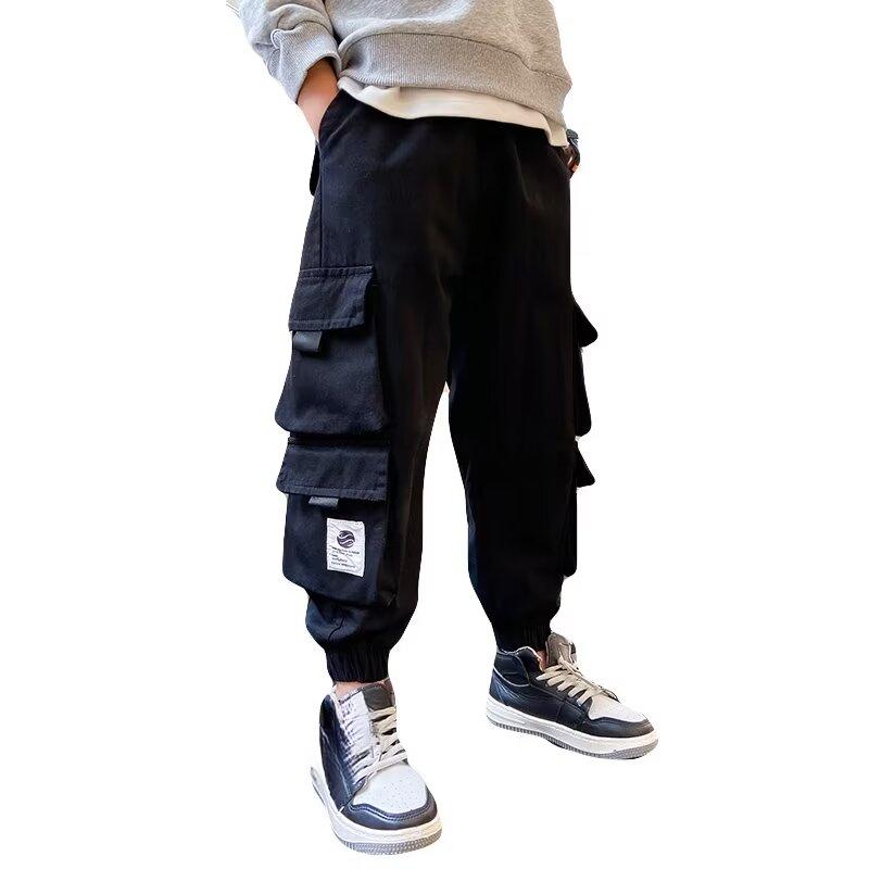 Spring and Autumn New Boys Casual Trousers Tide Loose Sweat Trousers Multi-pocket Work Trousers Slim Small Leg Trousers