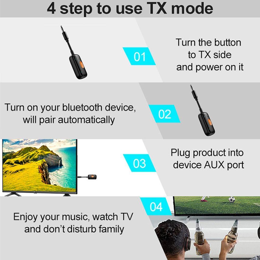 2 in 1 Mini Wireless Audio Receiver Portable Bluetooth Wireless Adapter PC Headphone