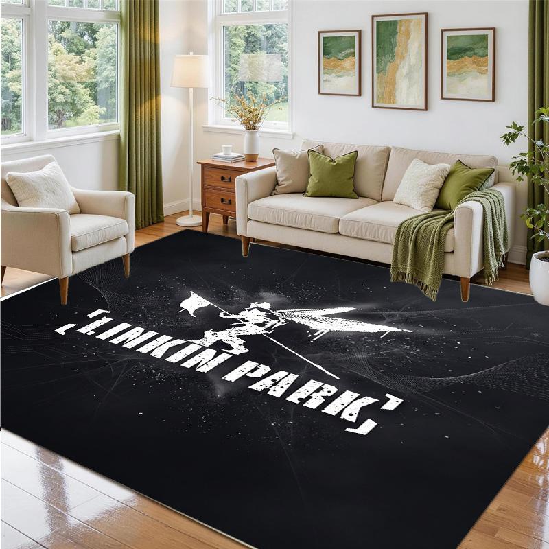 Linkin Park Design Crystal Velvet Rug Soft Decorative Mat for Bedroom Entrance
