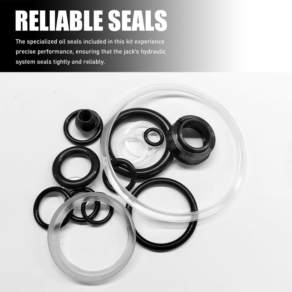 17PCS Floor Jack Seal Kit, 3 Ton Horizontal Hydraulic Jack O-Ring Seal with Oil Filler Plug, Complete Repair Set Rubber Sealing Rings Replacement