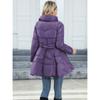 Winter Women's Quilted Trench Coat, Stand Collar Slim Fit Cotton Coat with A-Line Hem, Thick Waist-Defining Parka for Cold Weather