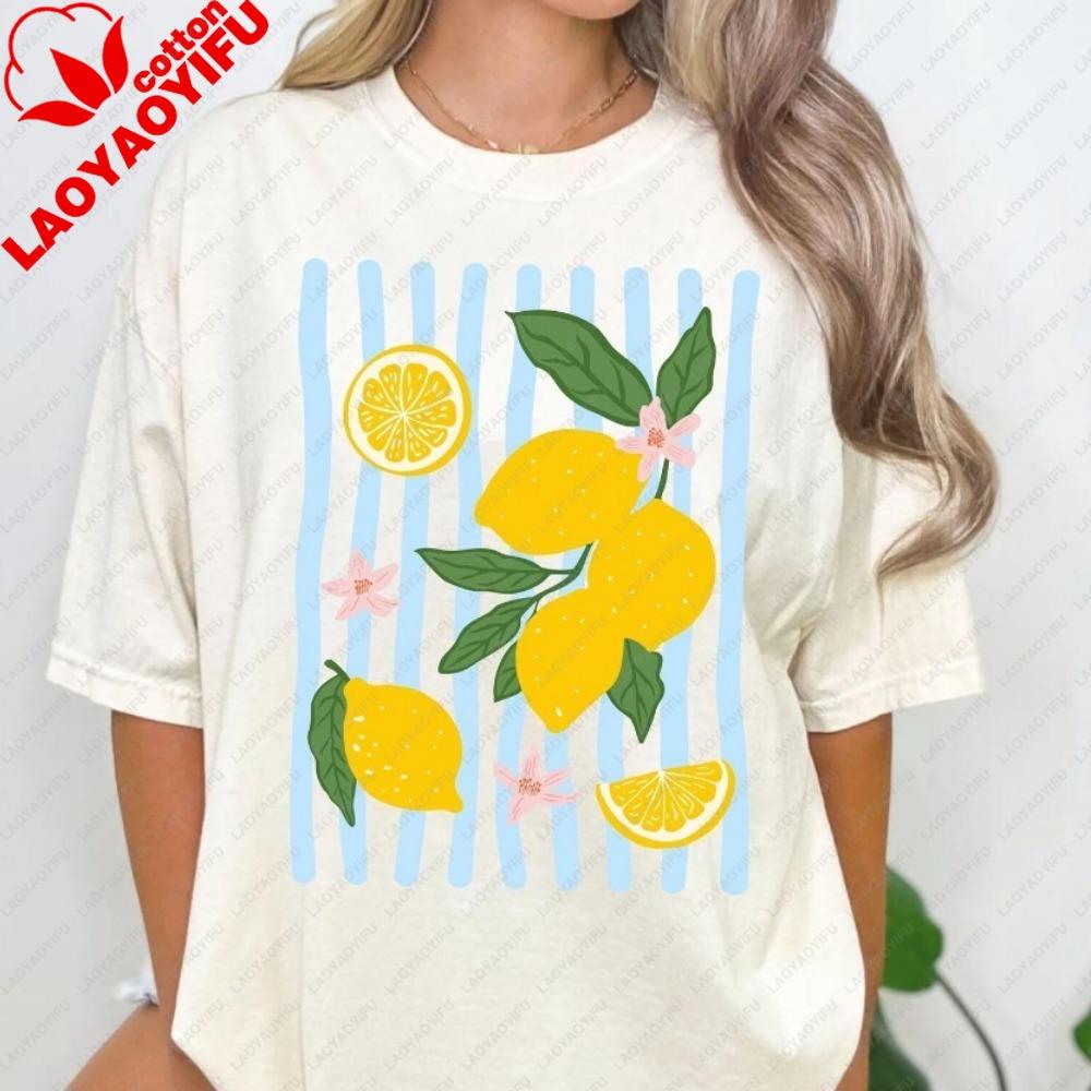 Lemon Shirt Fruit Graphic Tee Citrus Lemon Tshirt Lemon Lover Tops Summer Vibes Tee Vacation Tropical Clothes