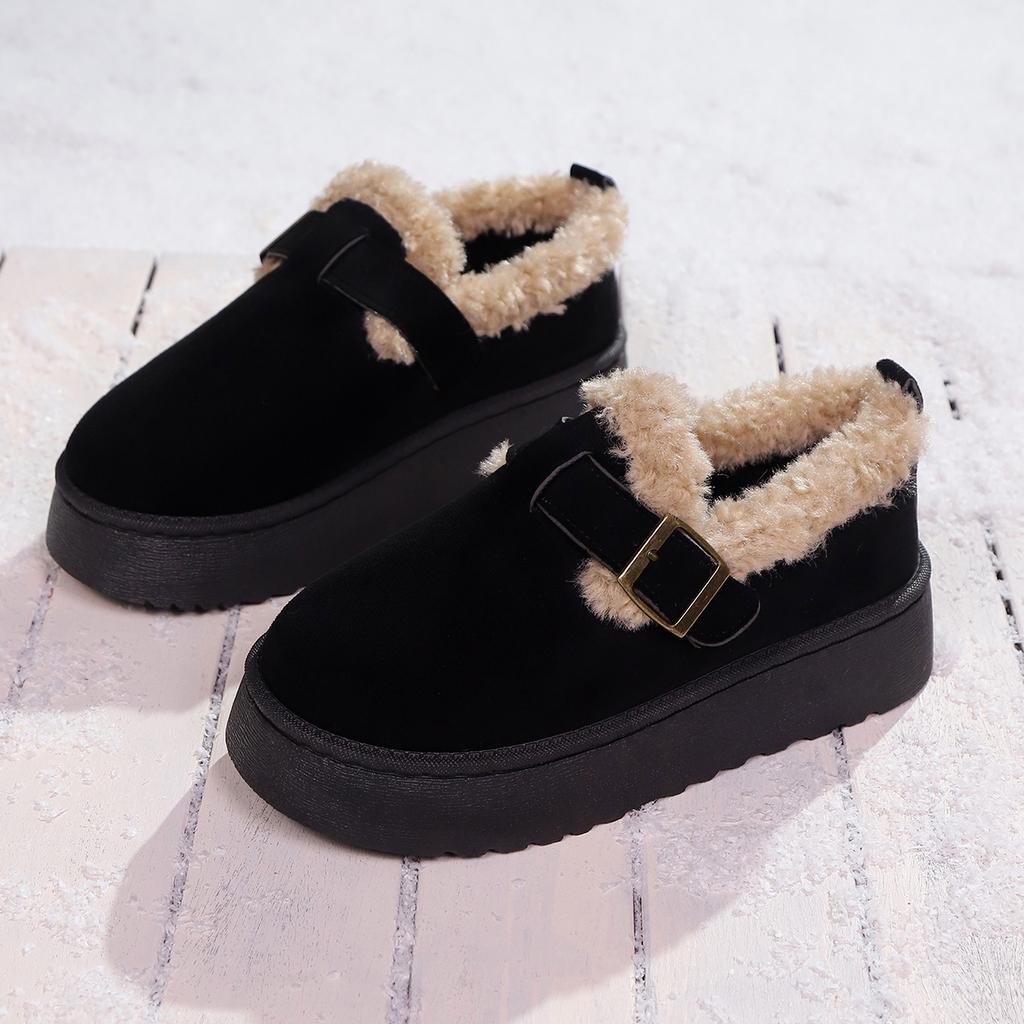Fashion New Luxury Winter Women Boots Shoes Plush Fashion Retro Bean Shoes Cotton New Women Flat Sole Slippers Platform Women Boots
