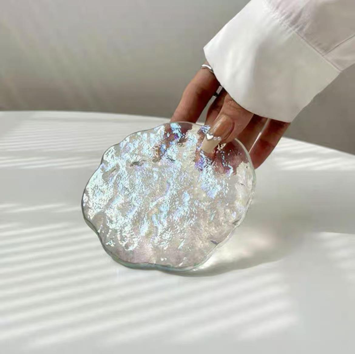

Nordic Style thickened irregular ice-melted glass coaster decoration різнокольоровий