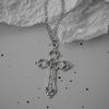 Gothic Punk Cross Skull Star Pendant Necklace for Men and Women Vintage Hip Hop Streetwear Jewelry