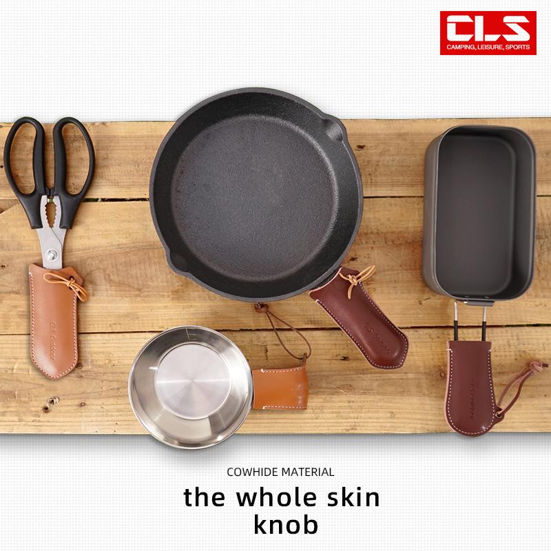 

Genuine Leather Heat-Resistant Camping Pot and Pan Handle Protector