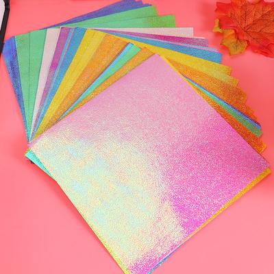 50Pcs  Iridescent Paper Square Shiny Origami Folding Paper Colors DIY Handcraft Paper for Paper Crane Paper Cut Arts Craft