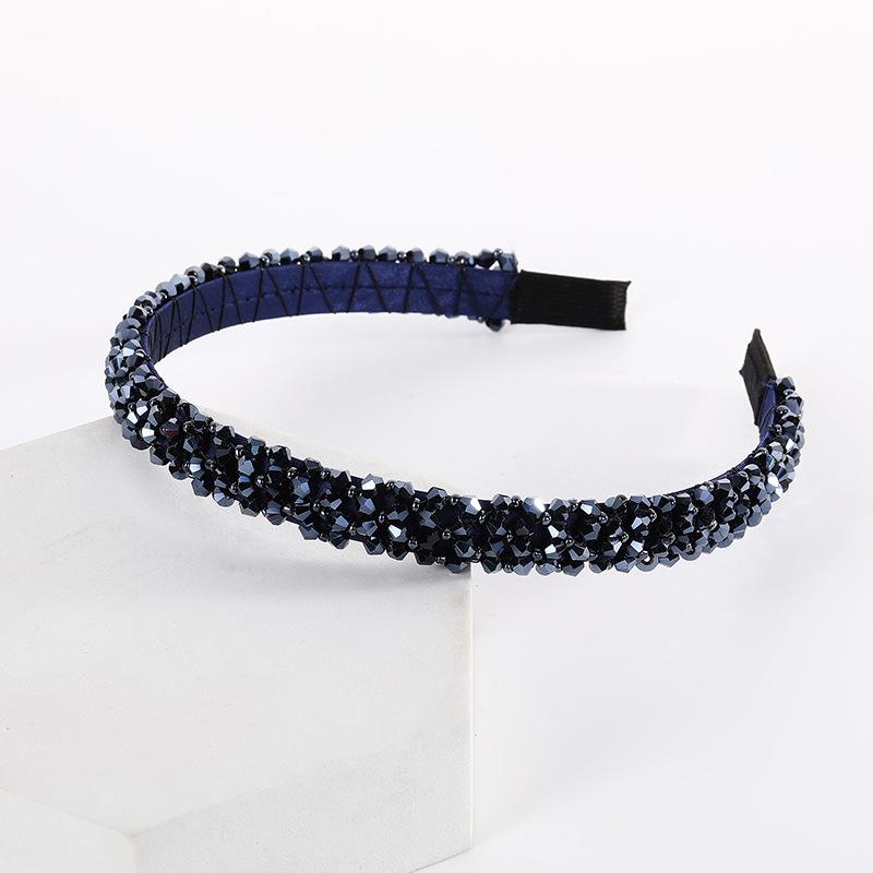 Handmade Beaded Headband Thin Cross Colorful Bead Braided Hairband Hair Rope Women Hair Accessories