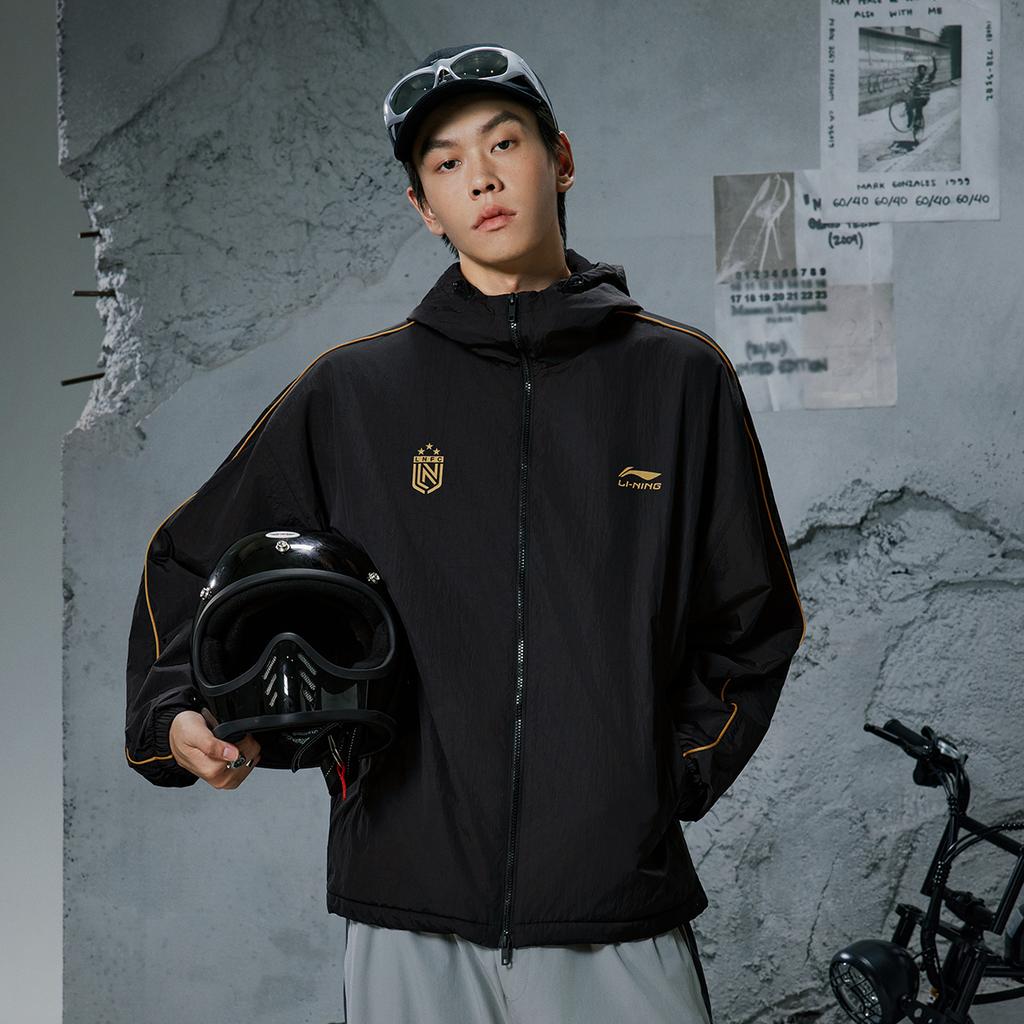 Li Ning Sports Lifestyle Series Retro Casual Fashion Windbreaker Men Outerwear Black AFDVJ15-6
