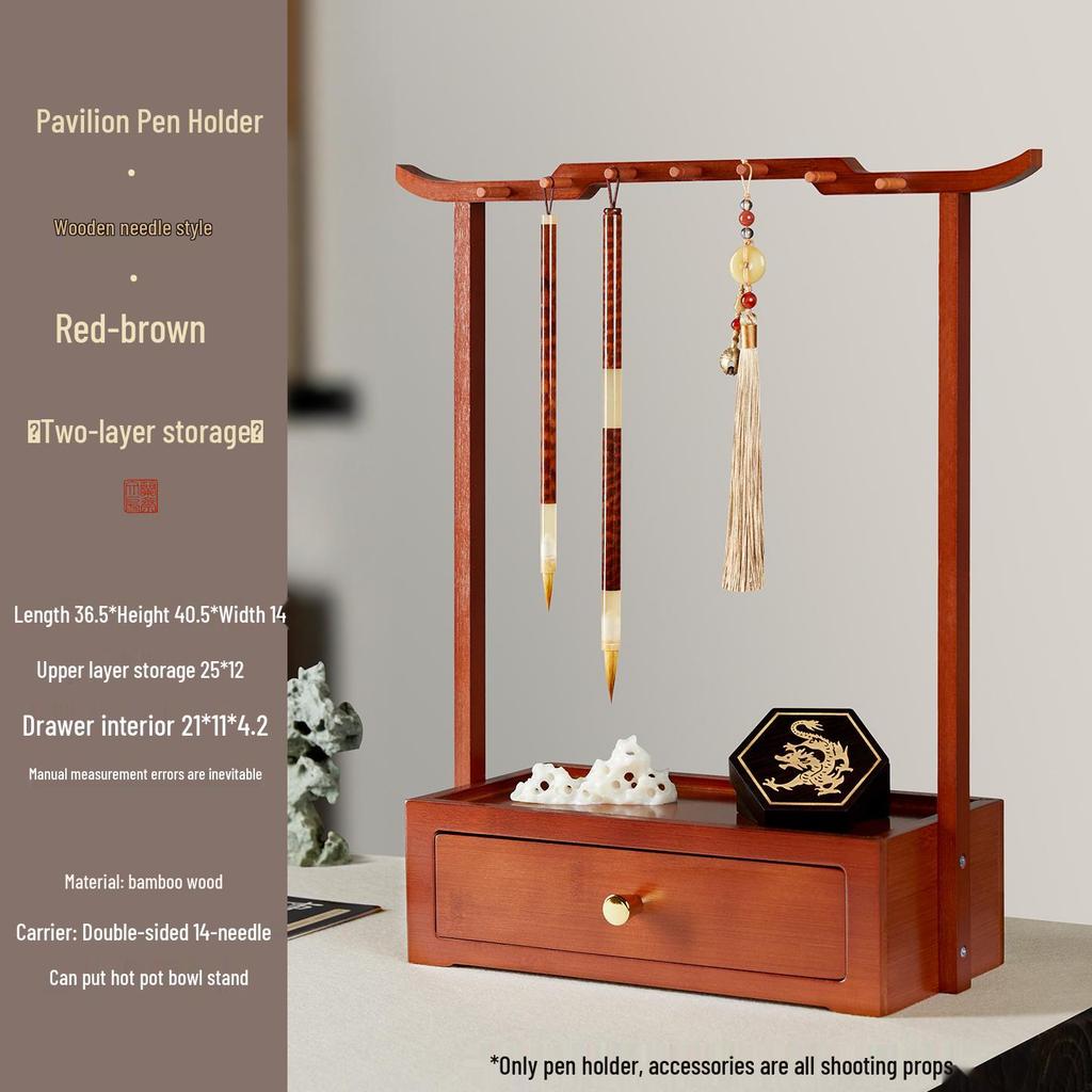 Solid Wood Calligraphy Brush Stand: Multifunctional Brush Holder for Beginners