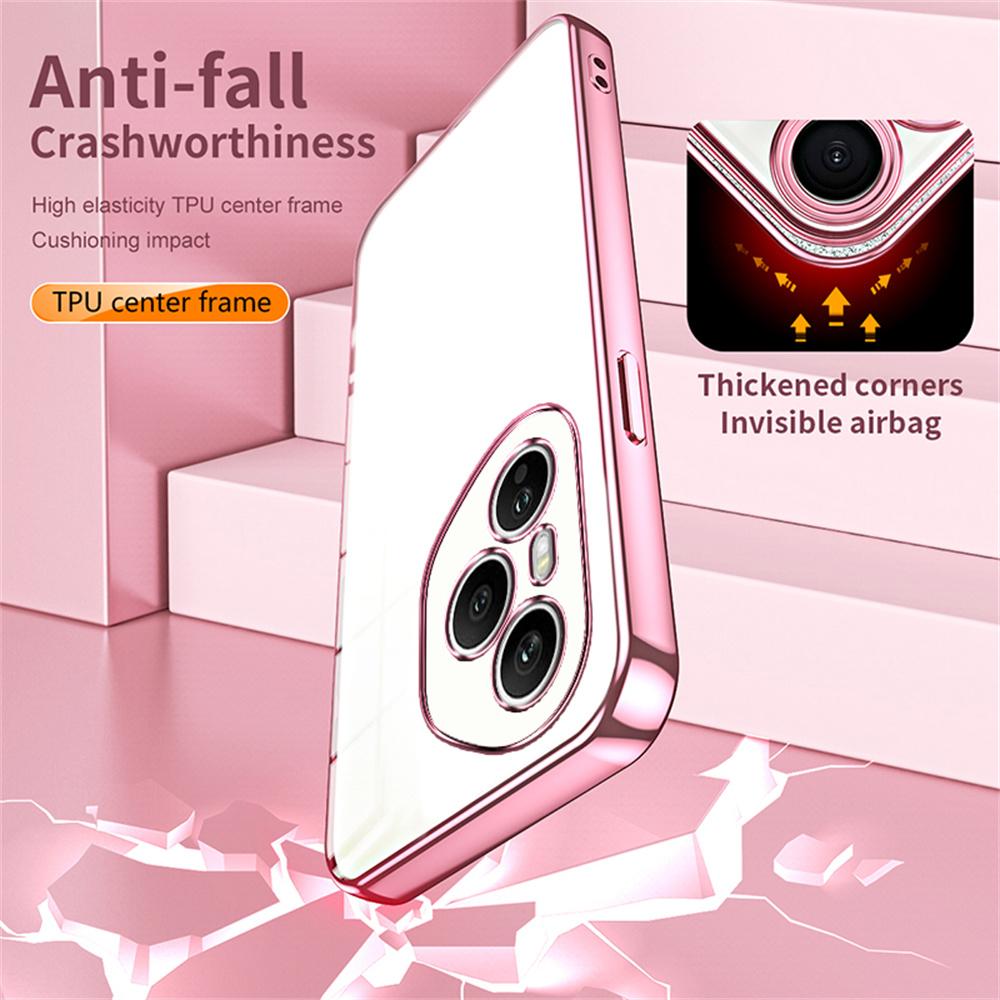 Für Honor 400 Pro 5G (Global) Hülle Galvanisierter Rahmen Weiche TPU Handyhülle