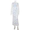 Amazon Cross-Border New Women clothes Sling Print Backless Elegant Temperament Sexy Sheath Dating Long Dress
