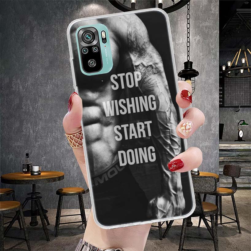 Bodybuilding Gym Fitness Muscle Soft Phone Case For Xiaomi Redmi Note 15 14 14S 13 12 Pro Plus 12S 11 11S 11E 10 10S 11T 5G Fund