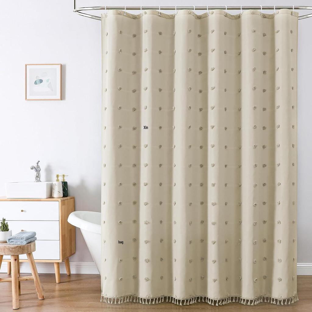 Hydrangea Floral Tassel Shower Curtain: Elegant Style for Home & Hotel Bathrooms