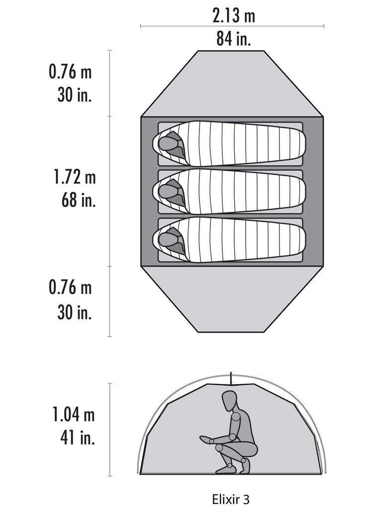 MSR Elixir 3 Person Lightweight Backpack Tent
