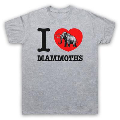 I Love Mammoths Wooly Mammoth Dinosaur Lover Extinct Mens And Womens T-Shirt