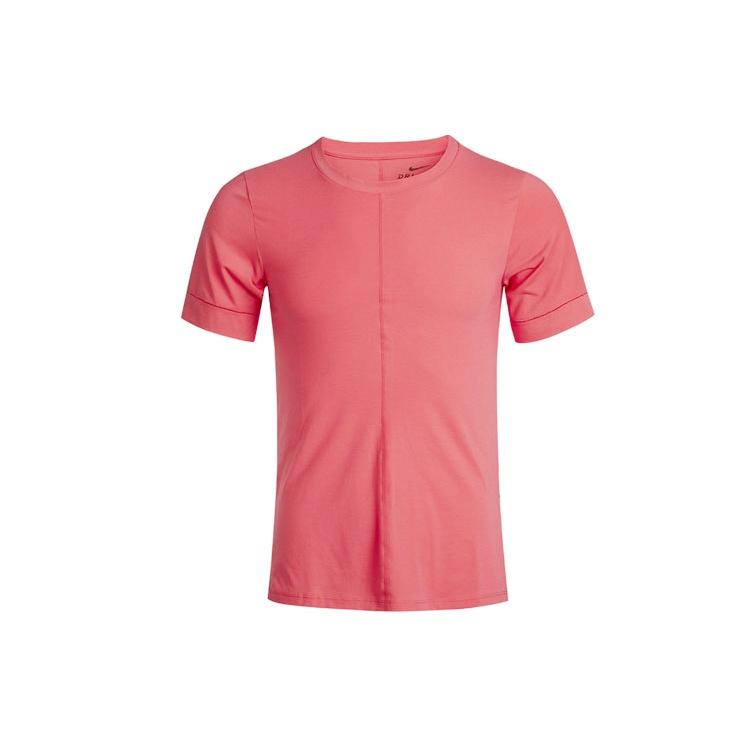 Nike Yoga Dri-FIT Sports Quick Dry Short Sleeve Red Light red Men s BV4035-646 L