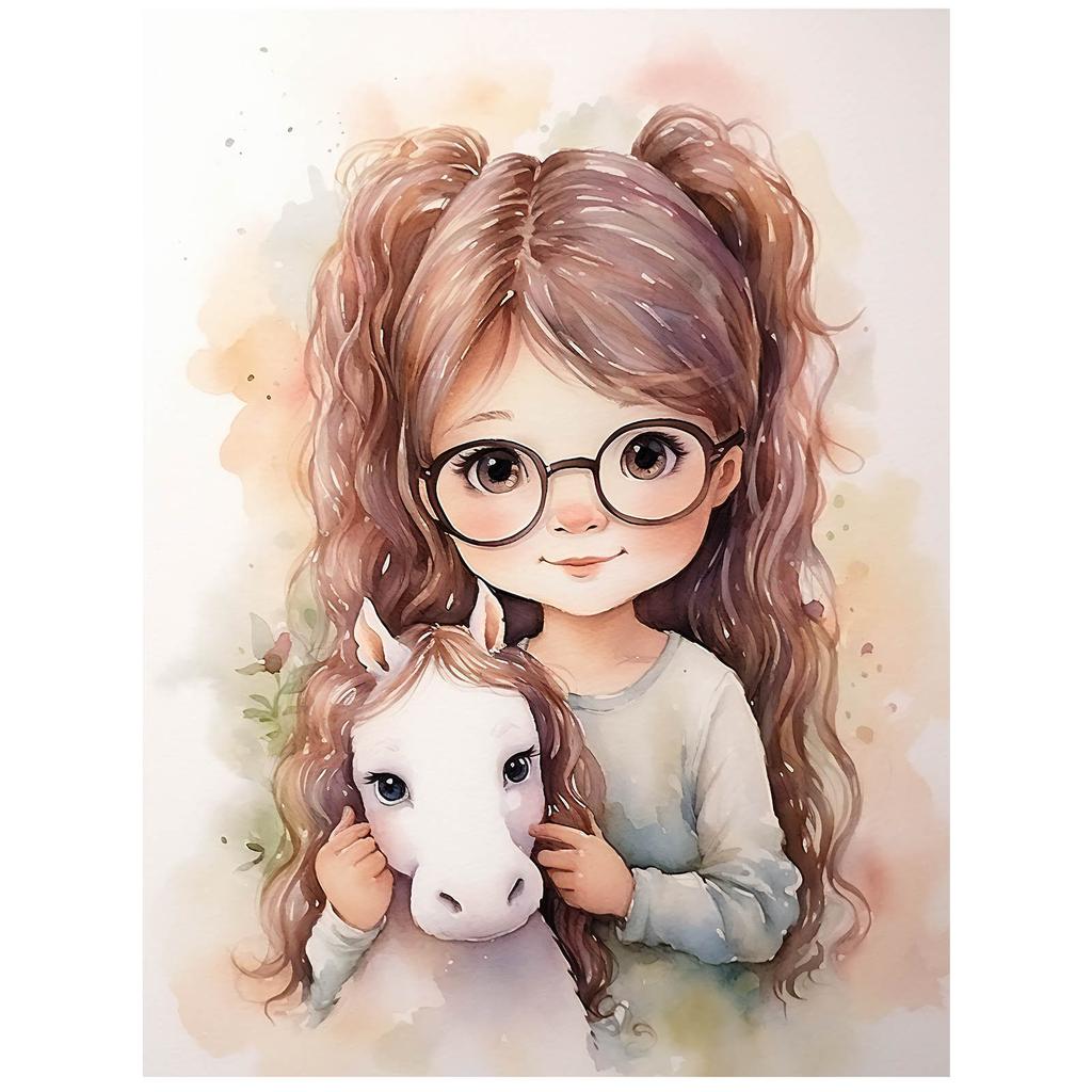 Dziewczynka Z Konikiem Dziewczynka Z Konikiem, 70X100 Cm, Bez Ramy, Papier Matowy 230 Gsm