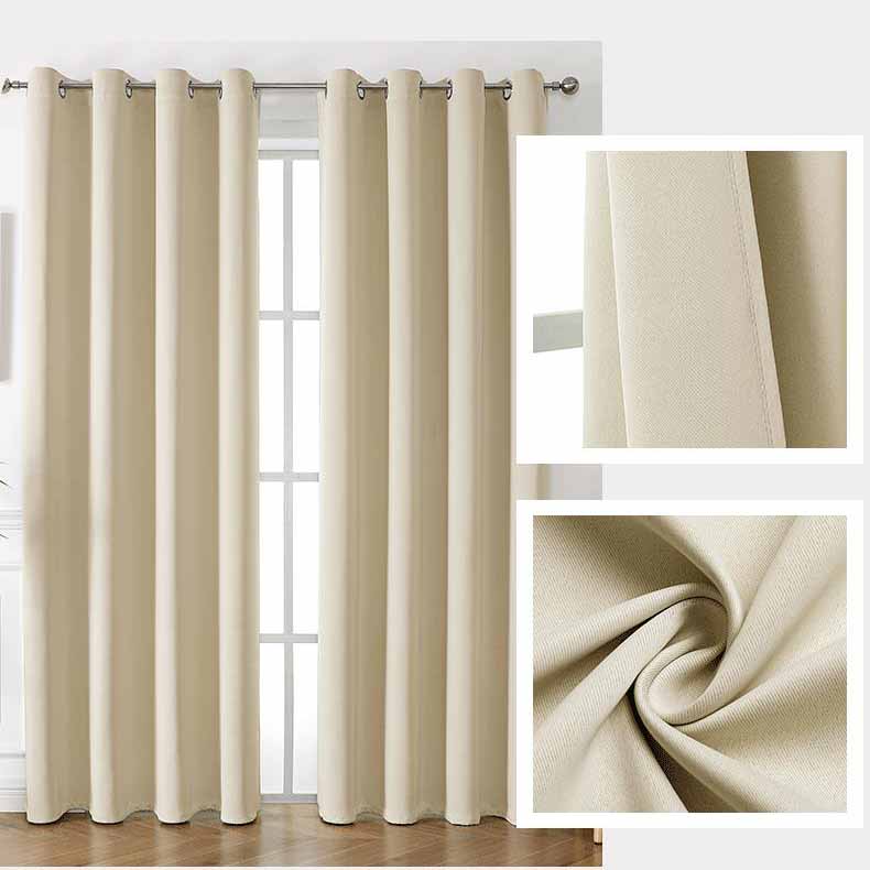 1PC Solid Color Thickened 95% Blackout Curtains High Precision Thermal Insulated Window Drapes Home Decor