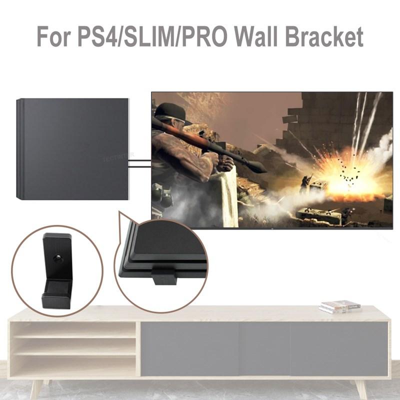 PS4 Konsol İçin Duvara Monte Tutucu PlayStation 4 İçin Braket Depolama Standı Ana Makine Rafı Kanca Tabanı PS4 Pro/Slim Aksesuarları