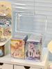 Clear Acrylic Small Card Storage Box - 2-Compartment Flip Top Display Card Case for K-Pop Photocards Anime Collectibles