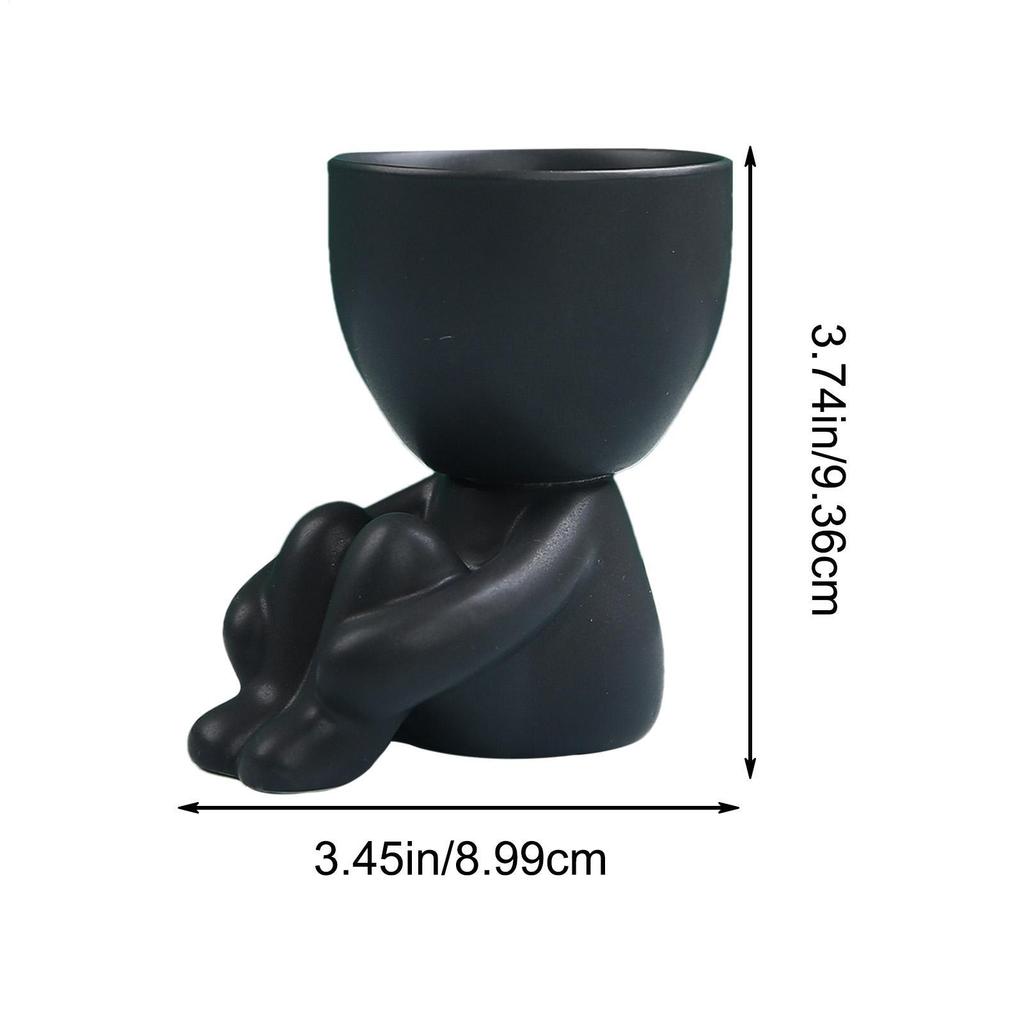 Face Flower Pot Head Planter Small Ceramic Pots For Indoor Plants With Drainage Reusable Human Shape Indoor Flower Planter Pot
