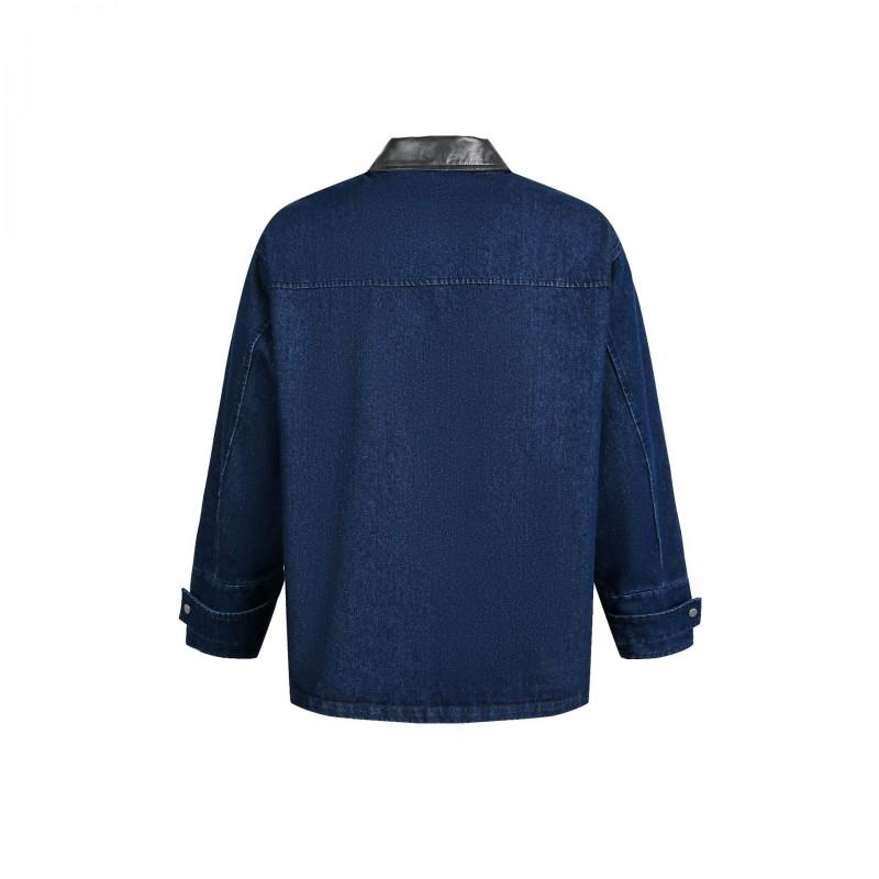 Mens Vintage Washed Denim Longline Jacket Loose Fit Casual Outerwear Fall Style