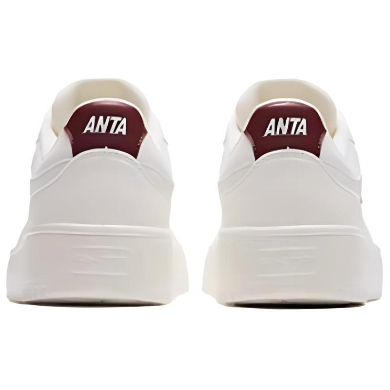 Anta Slip Resistant Abrasion Resistant Low top Casual Shoes Men's White Red Sneakers 912428010-1