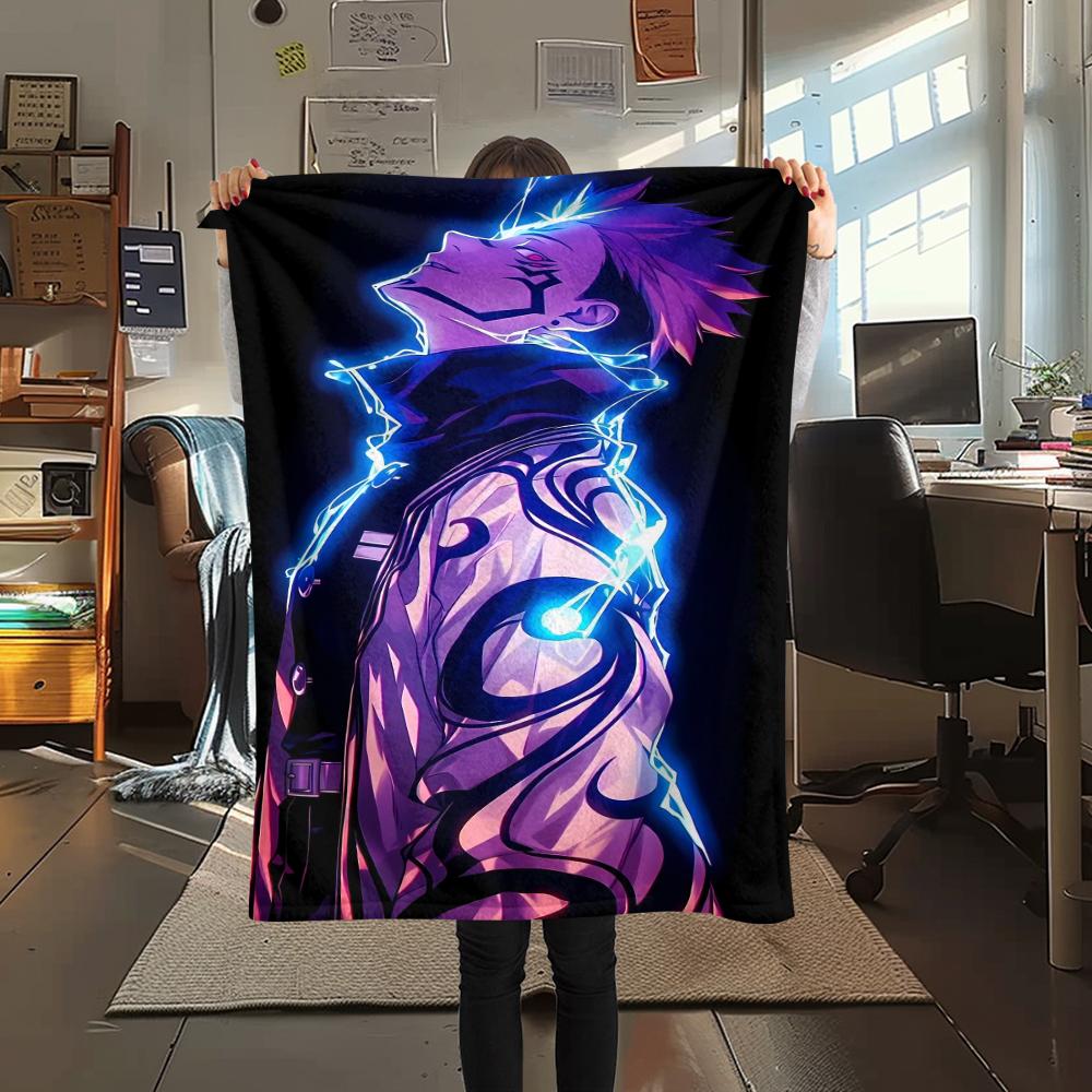 Jujutsu Kaisen Print Flannel Blanket,High quality Comfortable for All Seasons,Home Decor,Warmth and Comfort,Perfect for Christmas Gifts
