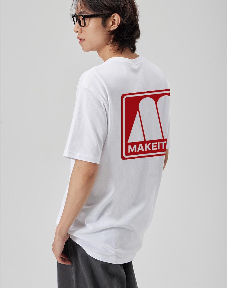 MAKEITTO [Square Logo] Crew Neck Tee_White