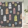 Bathroom Shower Curtain Nordic Cartoon Ocean Anchor Style Printed Polyester Fabric Shower Curtain With Hooks Decoration Curtain