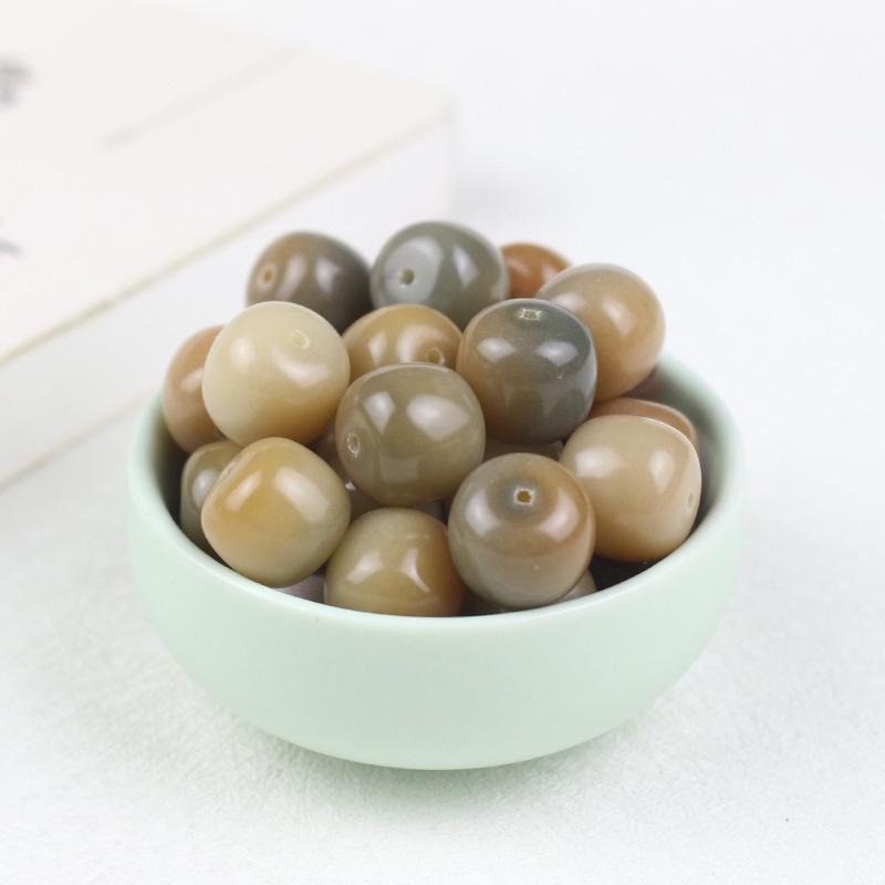 Natural Bodhi Root Loose Barrel Beads, 13*14MM, 108 Handmade DIY Bracelet Accessories.