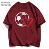 Hollow Out Football Heart Design Print TShirt Men Cotton Crewneck T Shirts Summer Loose Clothes Multicolor Trendy Short Sleeve