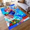 Super Mario Splashing Through Water City Scene Rug, Blue Action Cartoon Design for Everyday Comfort, Cozy Fan Rug Decor, All Seasons Gift