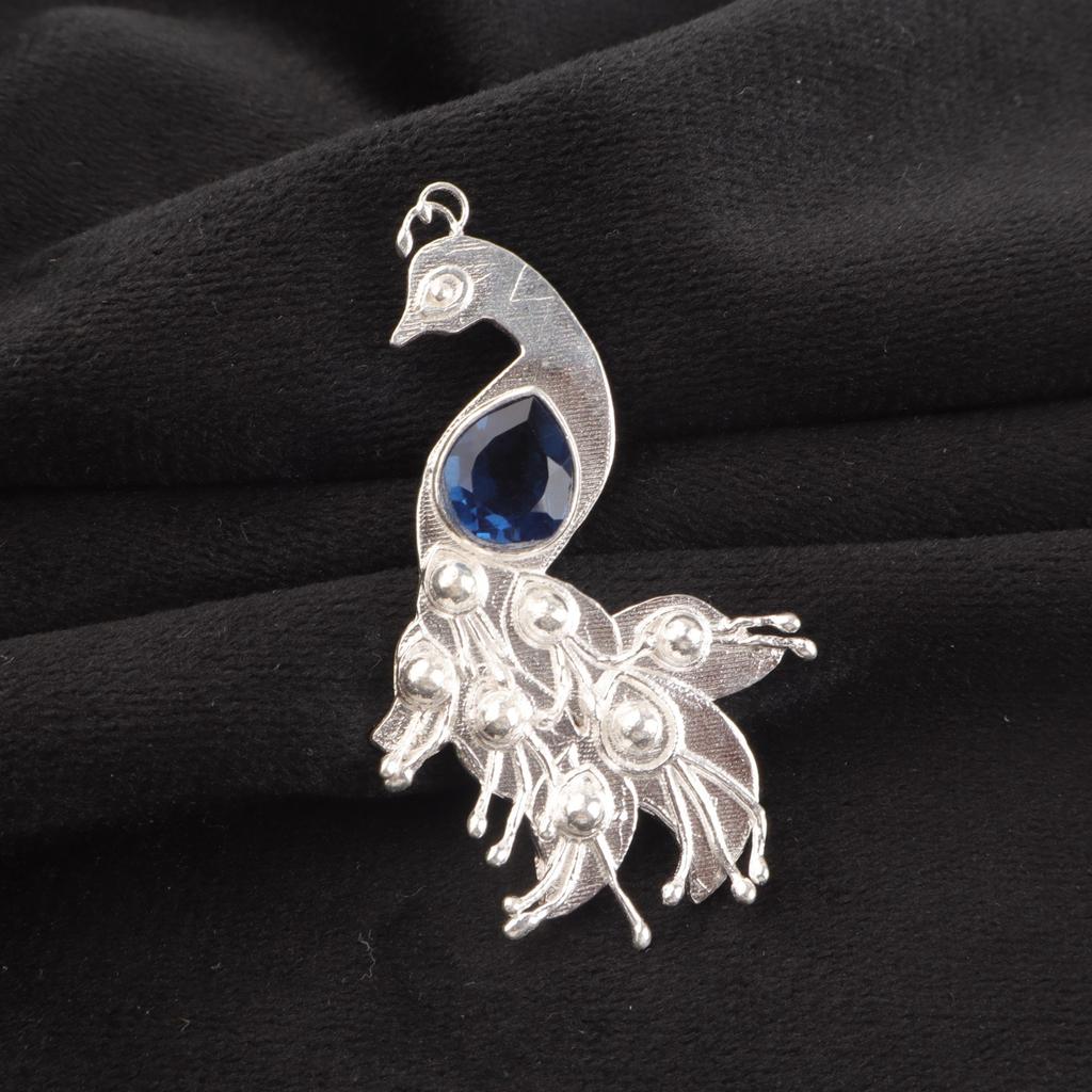 Rare London Blue Topaz Gemstone 925 Sterling Silver Jewelry Wedding Pendant 2" CP-21-3